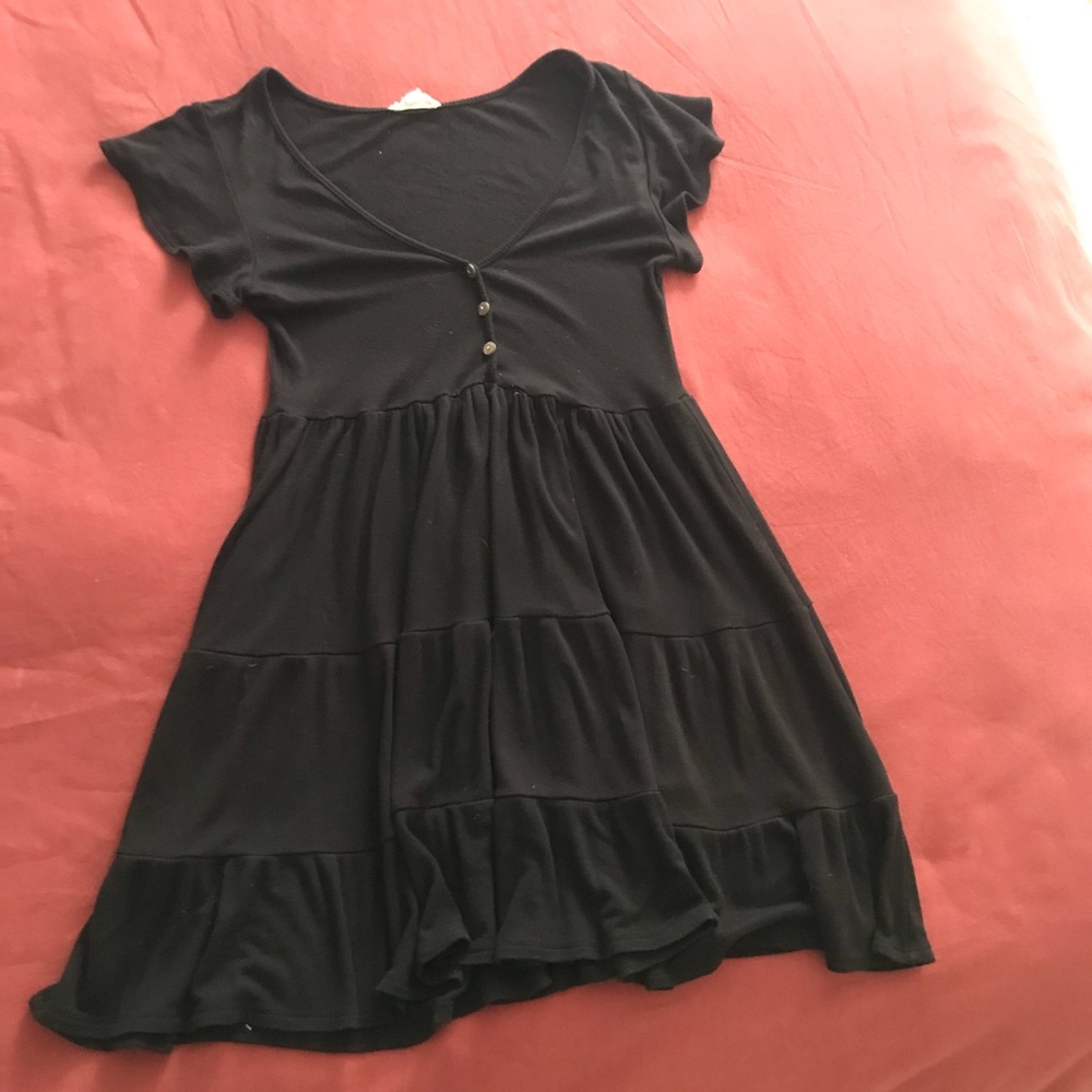 Black Button Sun Dressed